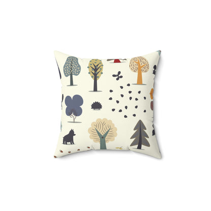 Enchanted Forest Pillow - Whimsical Nature Decor