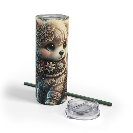 Cozy Winter Puppy Tumbler 20oz – Warmth in Every Sip