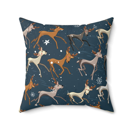 Dancing Reindeer Pillow - Festive Winter Decor