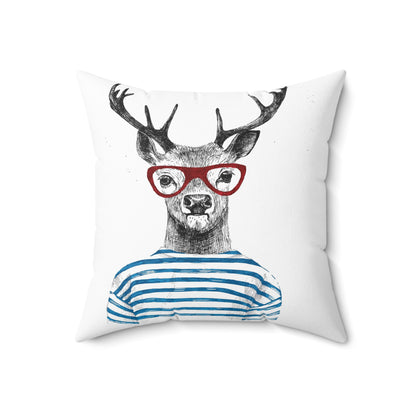 Double Sided Hipster Deer  Spun Polyester Square Pillow