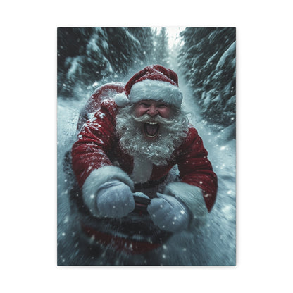 Santa's Sleigh Ride - Festive Canvas Art