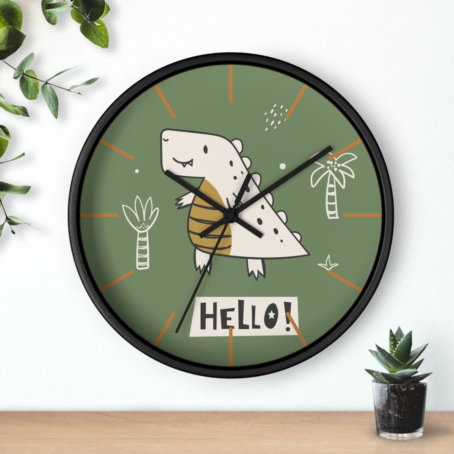 Dino Hello Wall Clock - Roar into Fun Time