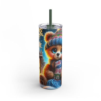 Winter Hug: Adorable Bear Skinny Tumbler 20oz