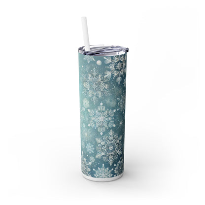 Snowflake Elegance - 20oz Slim Tumbler (With Straw