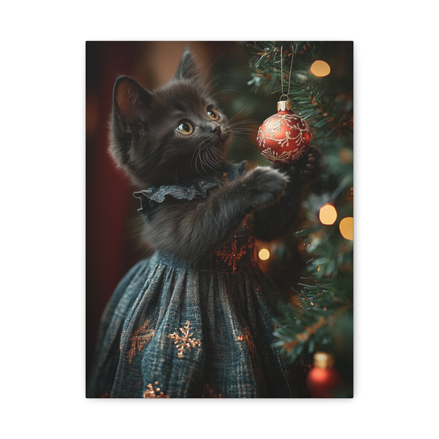 Holiday Mischief - Christmas Cat Canvas Art