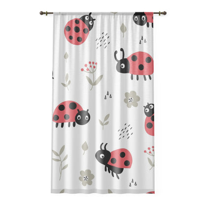 Playful Ladybugs Window Curtain