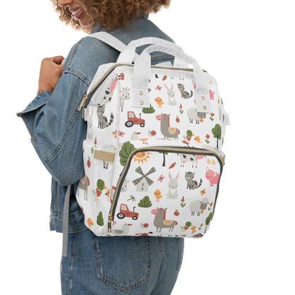 Happy Farm Friends Multifunctional Diaper Backpack