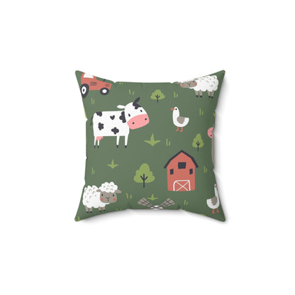 Farm Life Decorative Spun Polyester Square Pillow