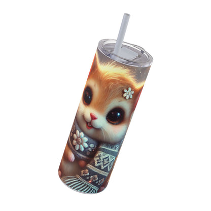 Winter Whimsy: Adorable Squirrel Skinny Tumbler 20oz