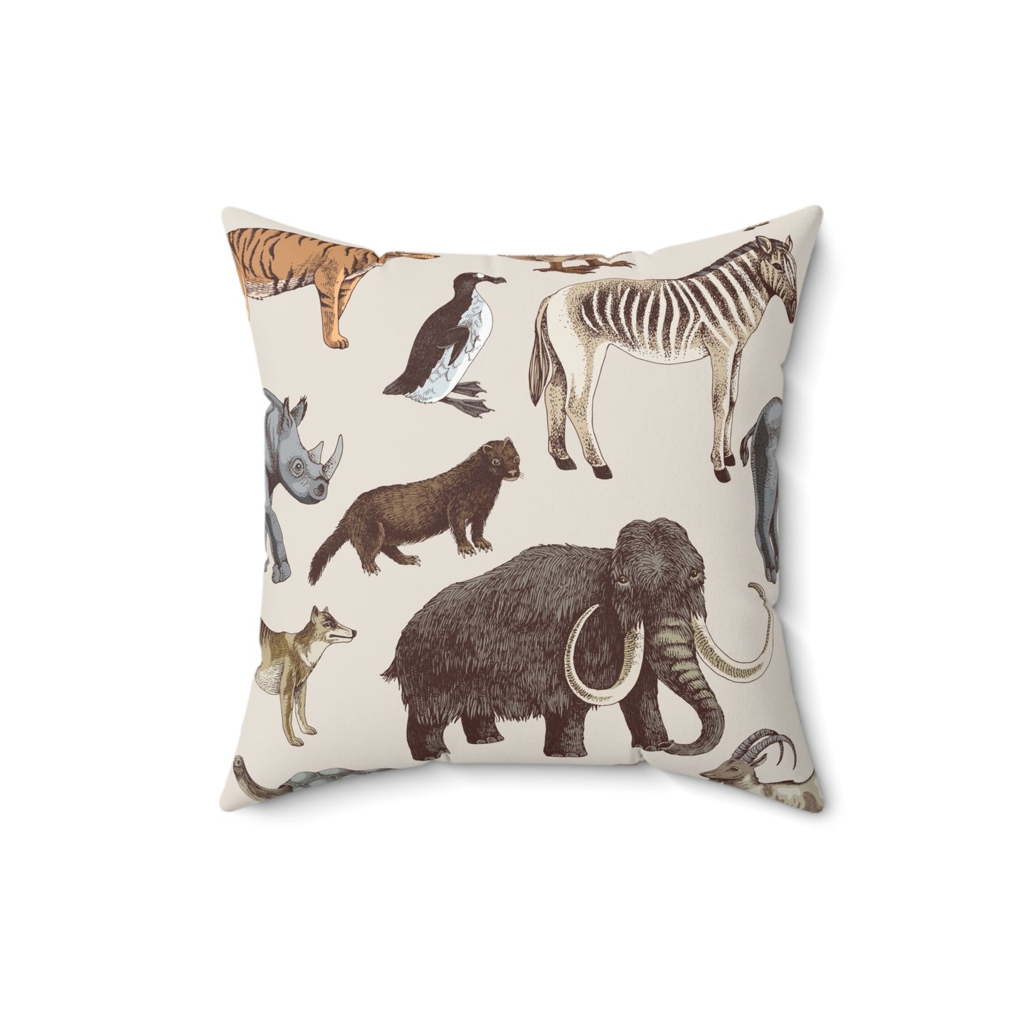 Prehistoric Wildlife Decorative Pillow