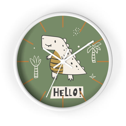 Dino Hello Wall Clock - Roar into Fun Time