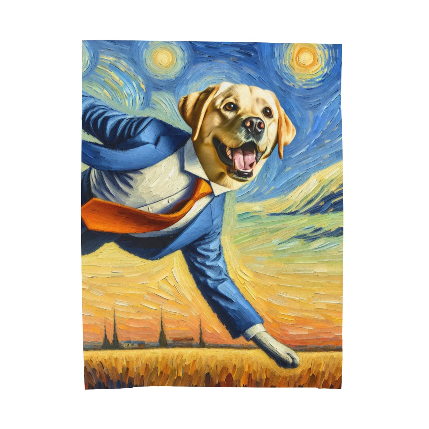 Flying Dog Velveteen Plush Blanket