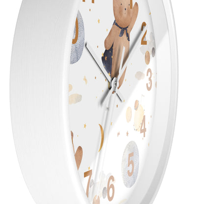 Cosmic Bear Wall Clock - Space Explorer Time