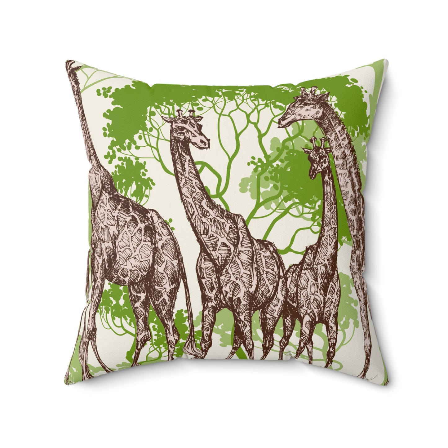 Safari Giraffe Family Throw Pillow