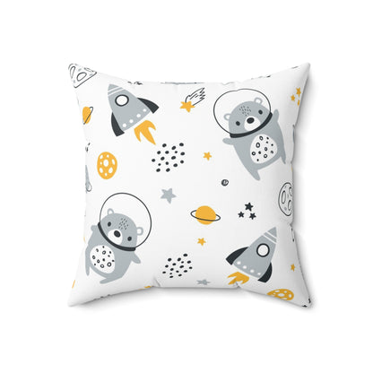 Dream Big Astronaut Bear Spun Polyester Square Pillow