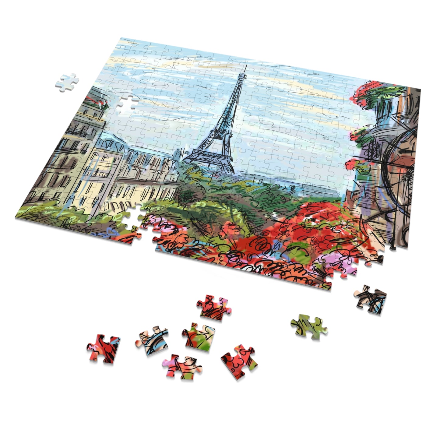 Eiffel Tower Jigsaw Puzzle with Tin