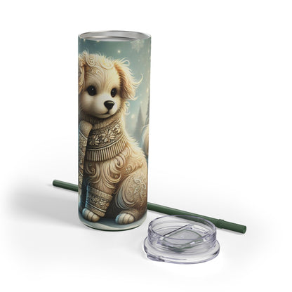 Elegant Winter Puppy Tumbler 20oz – A Touch of Warmth and Style