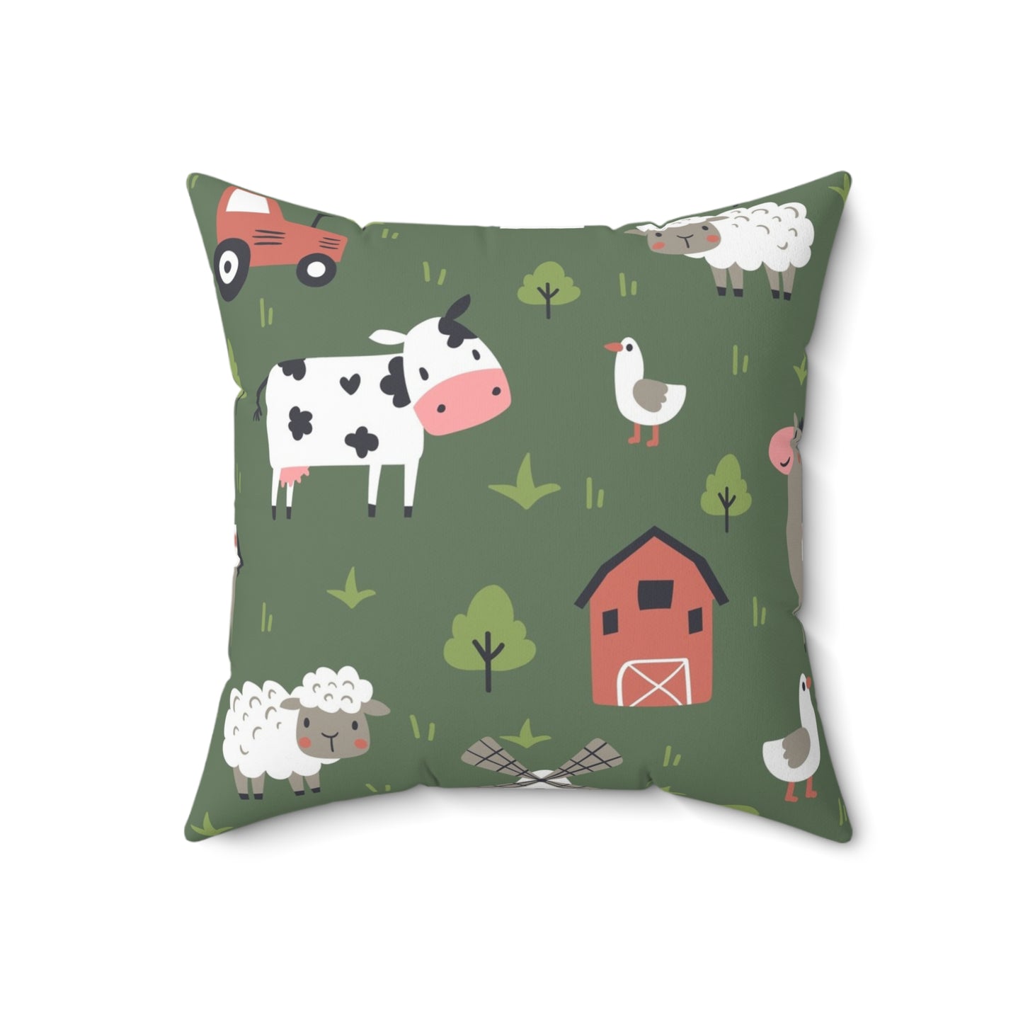 Farm Life Decorative Spun Polyester Square Pillow