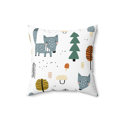 Minimalist Autumn Tree Spun Polyester Square Pillow