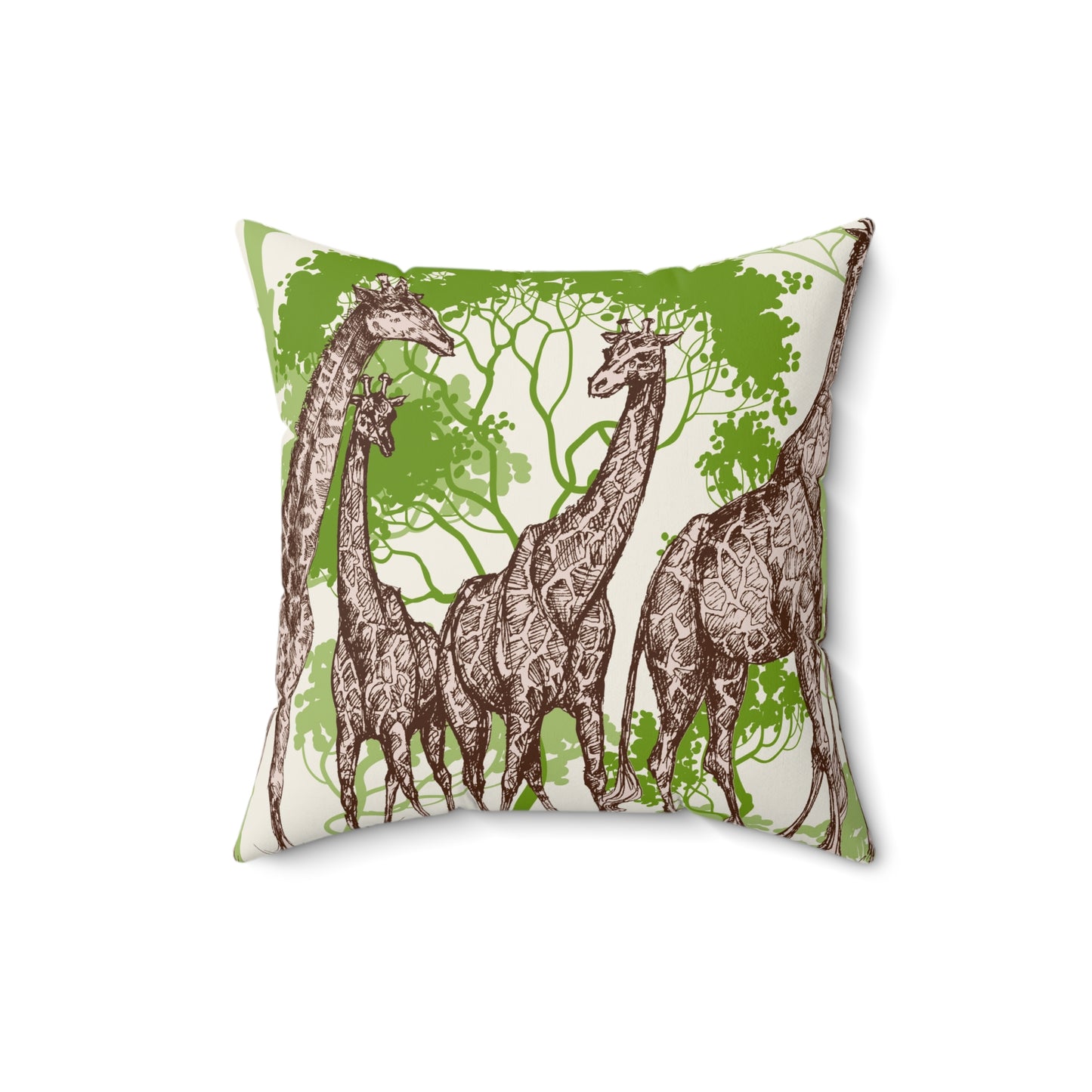 Safari Giraffe Family Throw Pillow