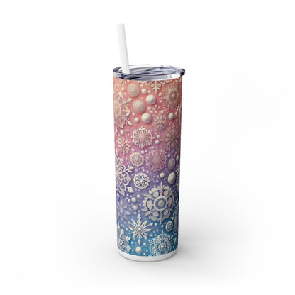 Colorful Snowflake Slim Tumbler - 20oz (With Straw)