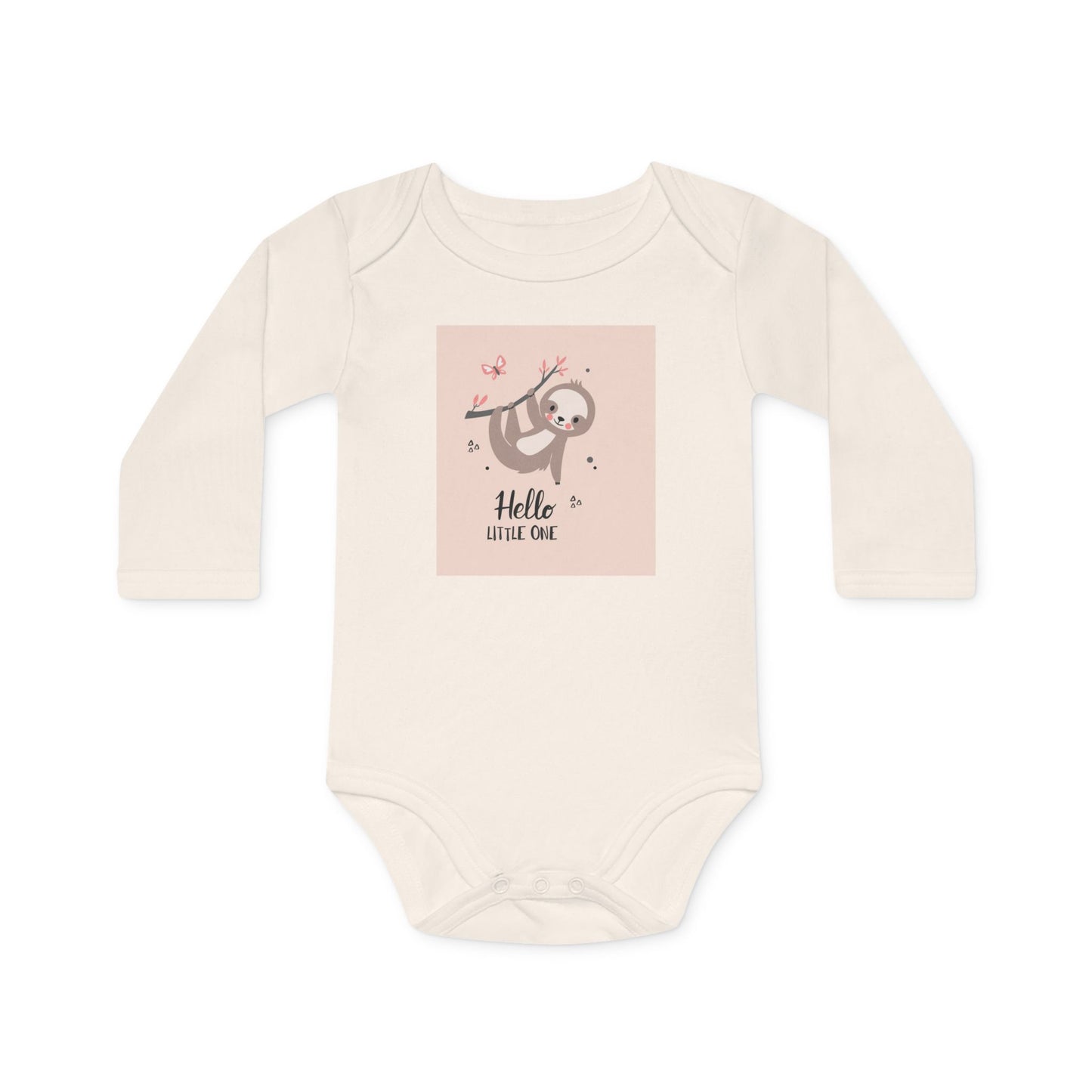 Hello Little One" Organic Baby Bodysuit - Long Sleeve