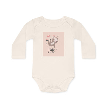 Hello Little One" Organic Baby Bodysuit - Long Sleeve