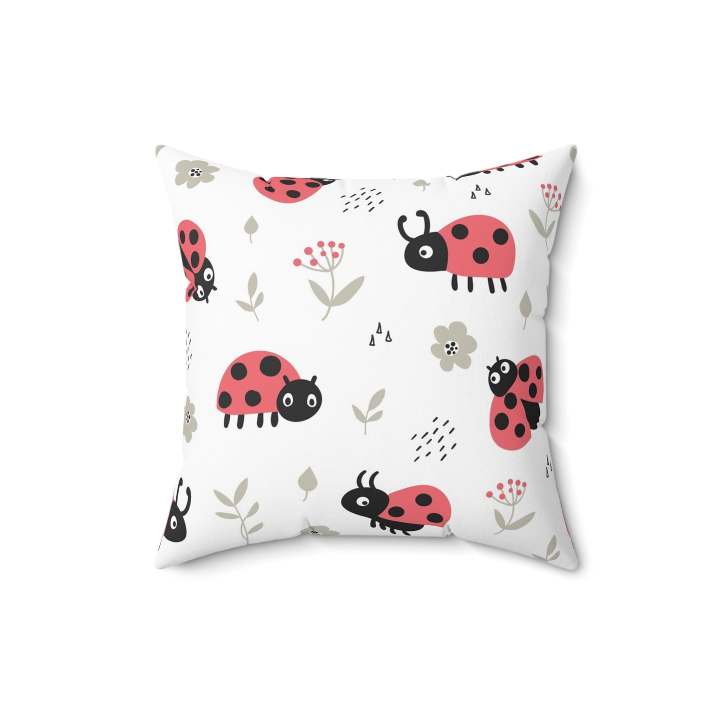 Be Happy Ladybug Pillow - Cheerful Kids Room Decor