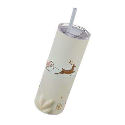 Reindeer Sleigh Ride of Holiday Joy Maars Maker Skinny Matte Tumbler, 20oz