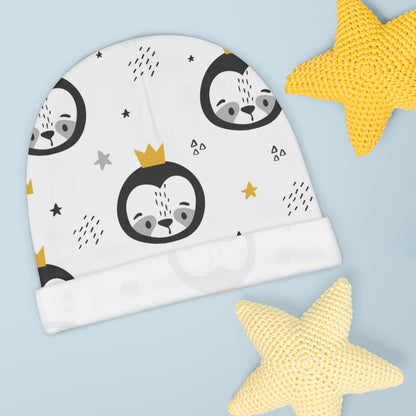 Little Penguin Crown Baby Beanie – Soft & Playful Infant Hat 🐧👑