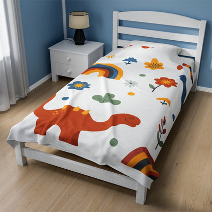 Dinosaur Velveteen Plush Blanket