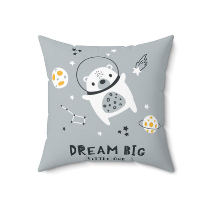 Dream Big Astronaut Bear Spun Polyester Square Pillow