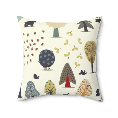 Enchanted Forest Pillow - Whimsical Nature Decor