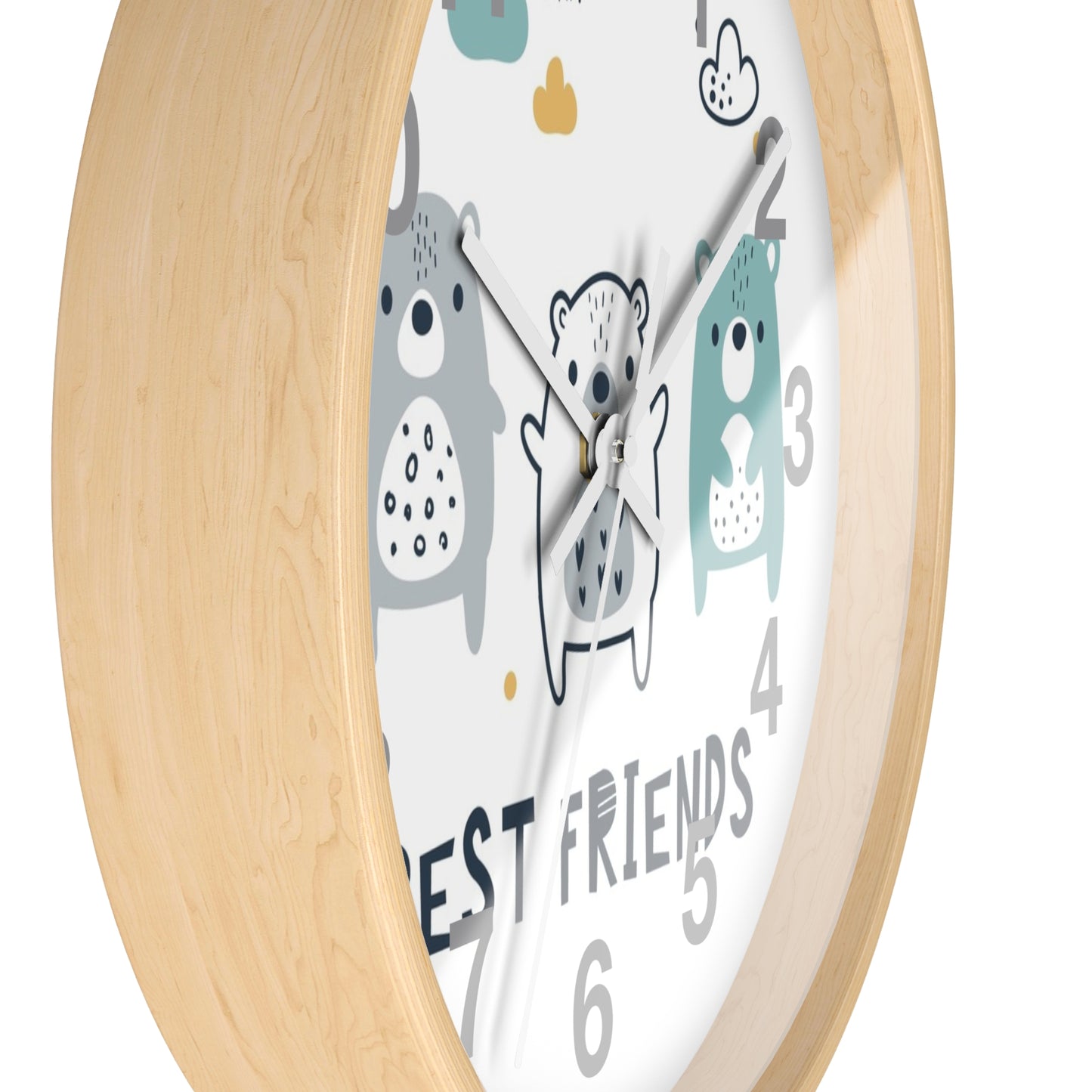 Best Friends Wall Clock - Adorable Bear Design for Kids’ Rooms