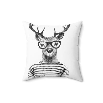 Charismatic Deer Decorative Spun Polyester Square Pillow