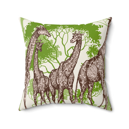 Safari Giraffe Family Throw Pillow