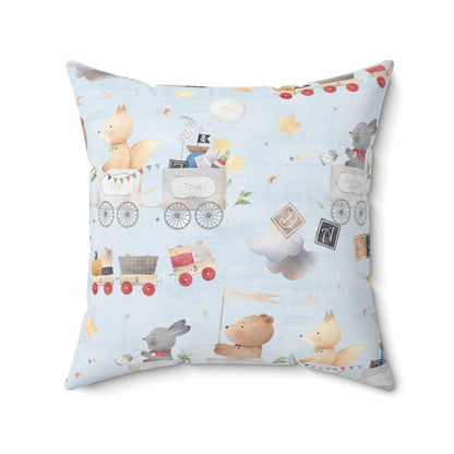 Animal Toy Train Pillow - Whimsical Kids Room Decor