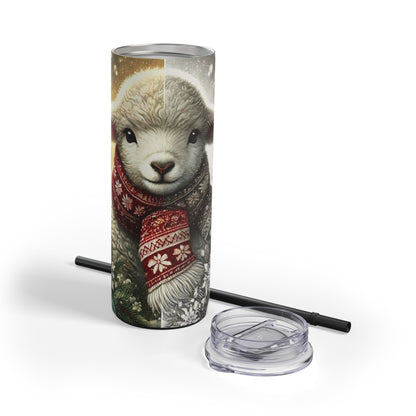 Festive Lamb Holiday Tumbler - 20oz Winter Magic