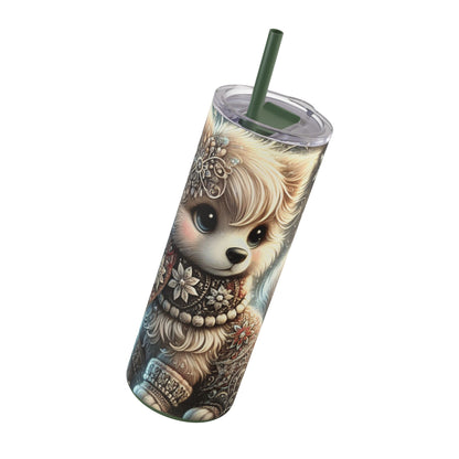 Cozy Winter Puppy Tumbler 20oz – Warmth in Every Sip