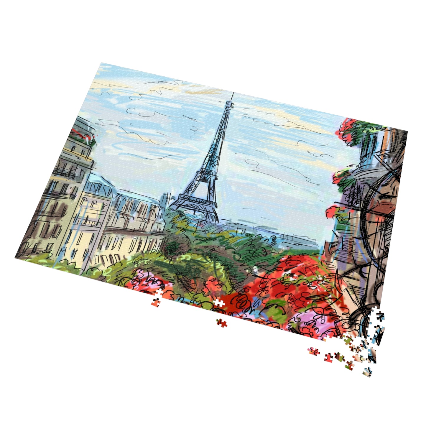 Eiffel Tower Jigsaw Puzzle with Tin