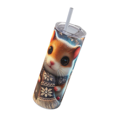 Winter Charm: Cozy Hamster Skinny Tumbler - 20oz