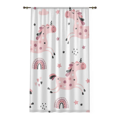 🦄 Magical Unicorn & Rainbows Window Curtain 🌈✨