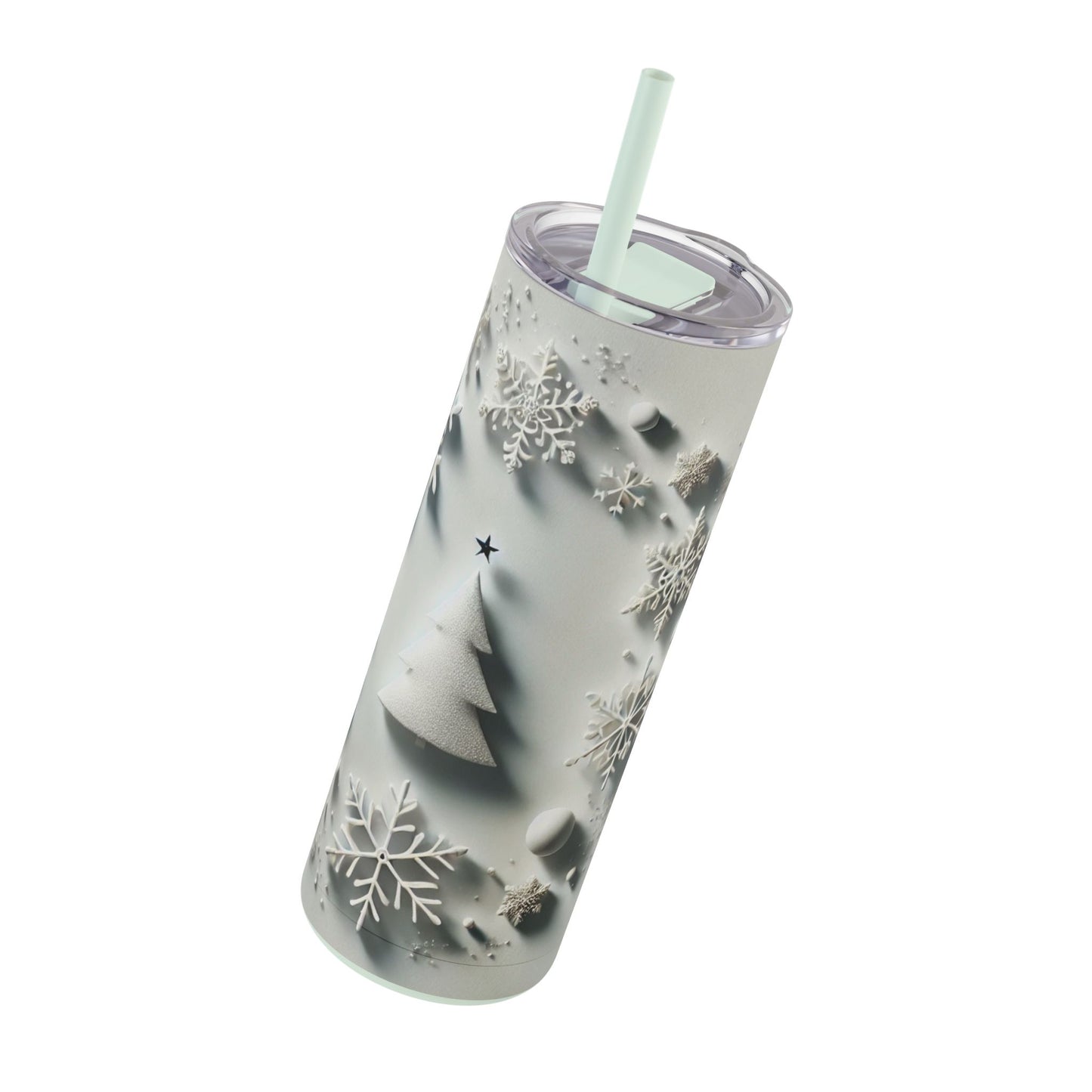 Frosted Winter Wonderland Tumbler - 20oz Snowflake Elegance