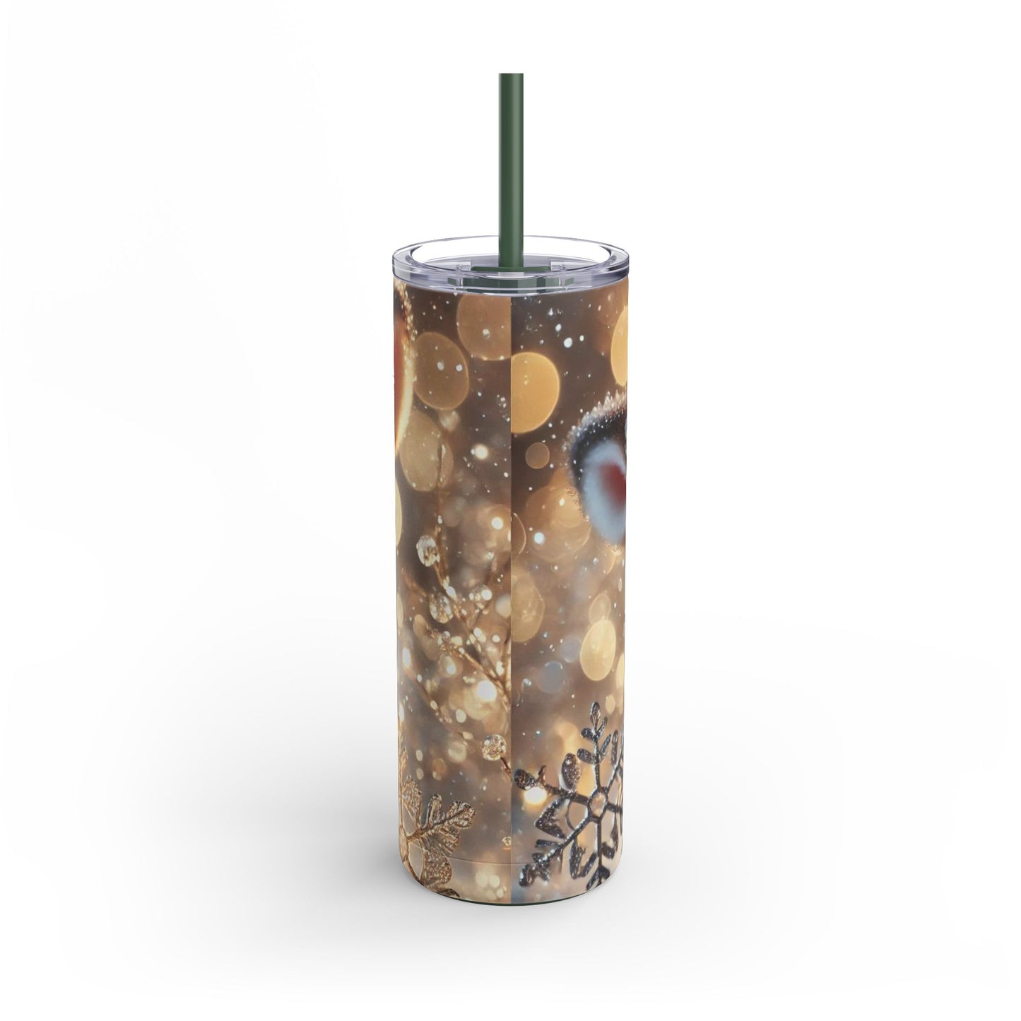 Frosted Elegance: Adorable Fawn Skinny Tumbler 20oz