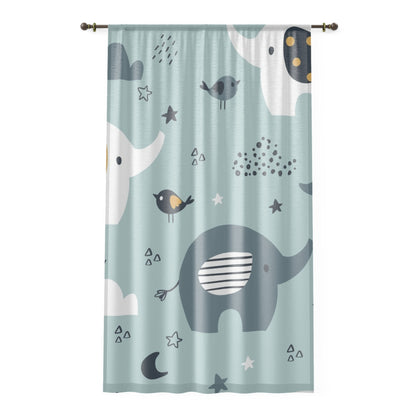 🐘 Dreamy Elephants Window Curtain 🌙✨