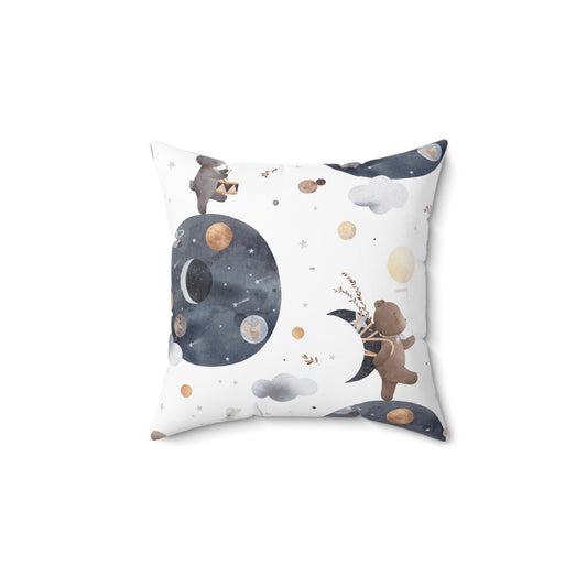 Moon Dream Bear Pillow - Celestial Kids Room Decor