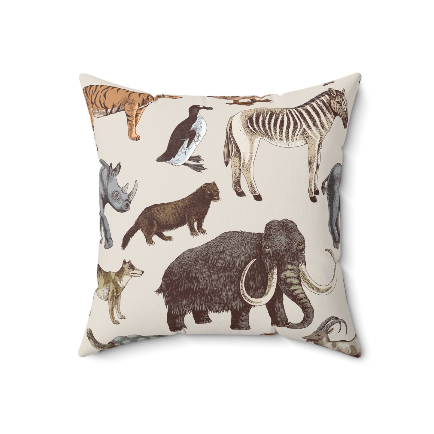 Prehistoric Wildlife Decorative Pillow