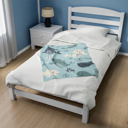 Fish Velveteen Plush Blanket