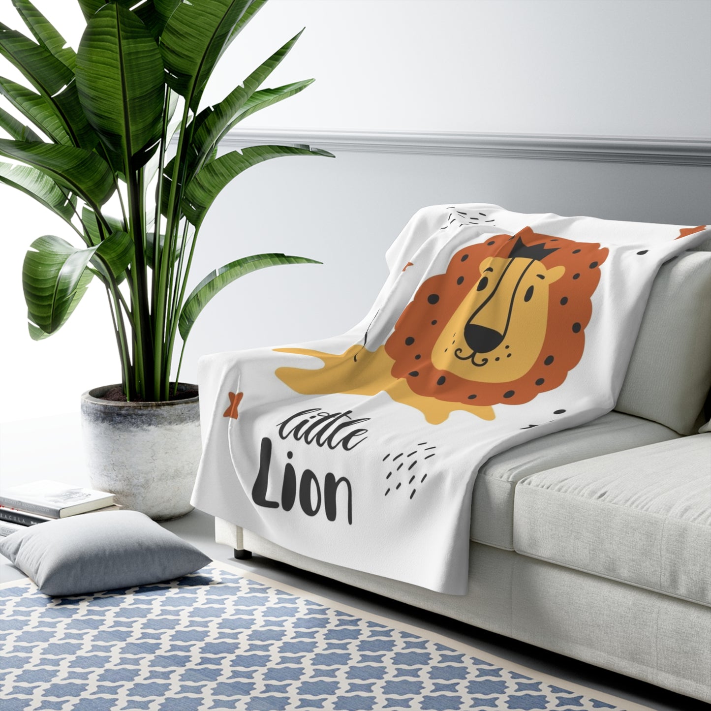 Lion Sherpa Fleece Blanket