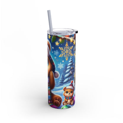 Festive Bear Joy: Holiday Skinny Tumbler  20oz